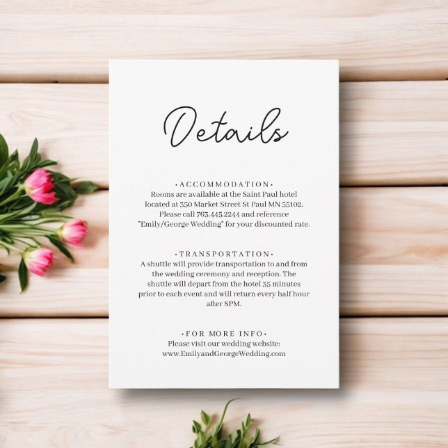 Tarjeta De Recepción Elegante Boda moderno de Moda blanca y negra (Subido por el creador)