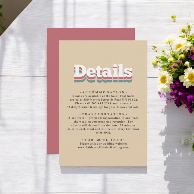 Tarjeta De Recepción Elegante Boda moderno Groovy Retro 70 (Subido por el creador)