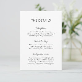 Tarjeta De Recepción Elegante Boda moderno negro y blanco