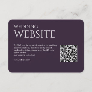 Tarjeta De Recepción Elegante Boda moderno oscuro morado