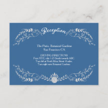 Elegante Boda monocromático de guirnalda azul y pl