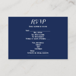 Tarjeta De Recepción Elegante Boda Náutico-Azul de la Marina, RSVP