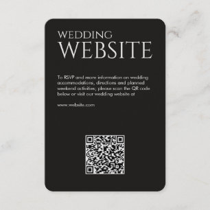Tarjeta De Recepción Elegante Boda negro de humo moderno