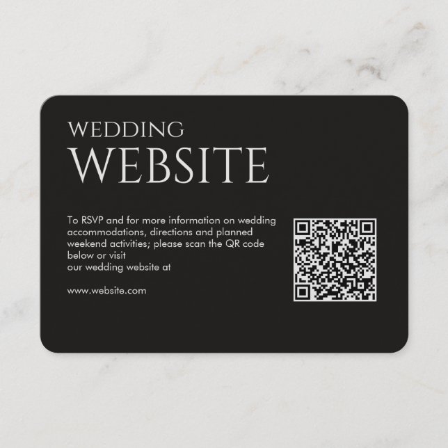 Tarjeta De Recepción Elegante Boda negro de humo moderno (Anverso)