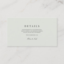 Tarjeta De Recepción Elegante Boda negro y verde sabio