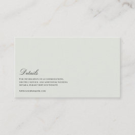 Tarjeta De Recepción Elegante Boda negro y verde sabio