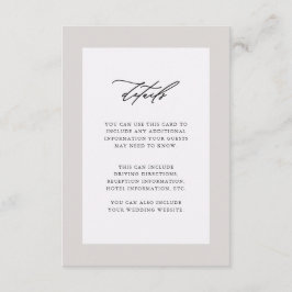 Tarjeta De Recepción Elegante Boda púrpura detalles de invitados