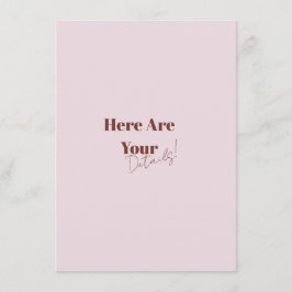 Tarjeta De Recepción Elegante Boda retro audaz moderno