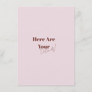 Tarjeta De Recepción Elegante Boda retro audaz moderno