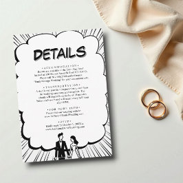 Tarjeta De Recepción Elegante Boda romántico de libros de historietas e