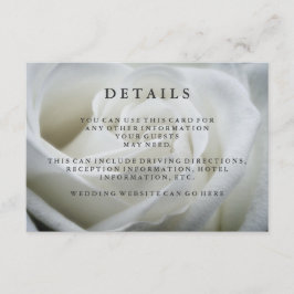 Tarjeta De Recepción Elegante Boda Rosa Blanca Detalles de Huéspedes