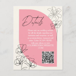 Tarjeta De Recepción Elegante Boda rosa pastel y crema