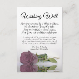 Tarjeta De Recepción Elegante Boda Rosa Rosa Mauve Deseando Poema Bien