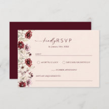 Elegante Boda RSVP de Borgoña
