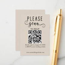 Elegante Boda RSVP de código QR moderno