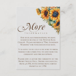 Tarjeta De Recepción Elegante Boda rustico de caligrafía de girasoles