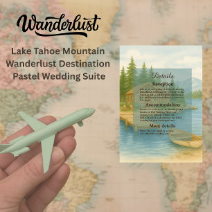 Tarjeta De Recepción Elegante Boda Rústico del Lago Tahoe