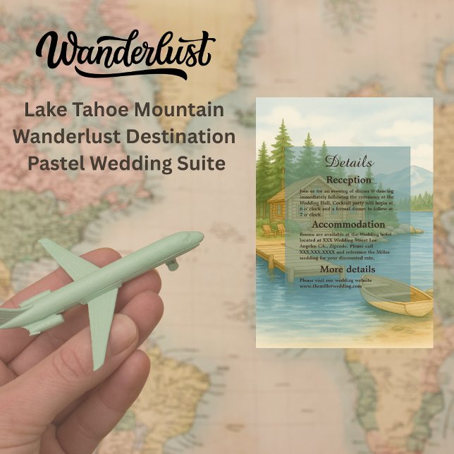 Tarjeta De Recepción Elegante Boda Rústico del Lago Tahoe (Subido por el creador)