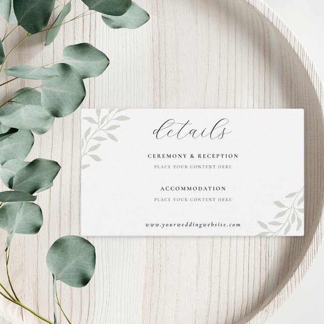 Tarjeta De Recepción Elegante Boda Sage Greenery (Subido por el creador)