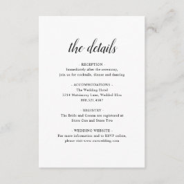 Tarjeta De Recepción Elegante Boda sencillo de detalles formales en bla