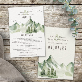 Tarjeta De Recepción Elegante boda sereno de paisaje montañoso verde