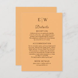 Tarjeta De Recepción Elegante Boda simple de monograma de engrase