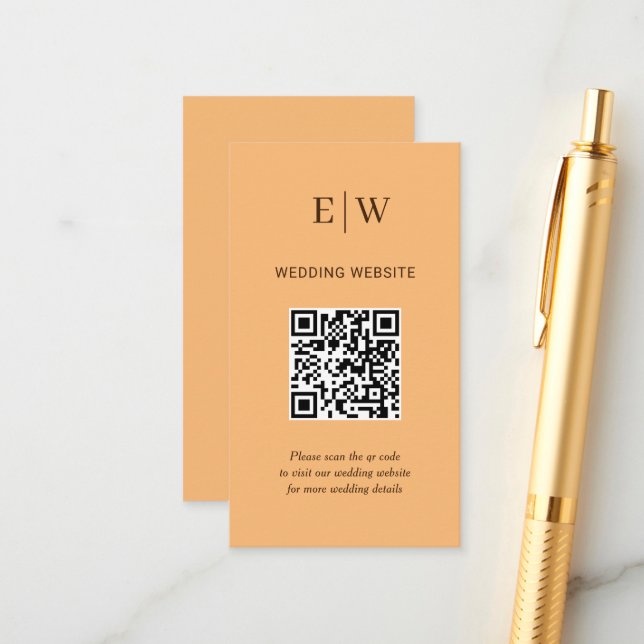 Tarjeta De Recepción Elegante Boda simple de monograma de engrase (Anverso/Reverso In Situ)