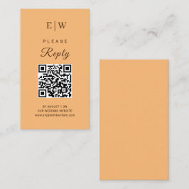 Tarjeta De Recepción Elegante Boda simple de monograma de engrase