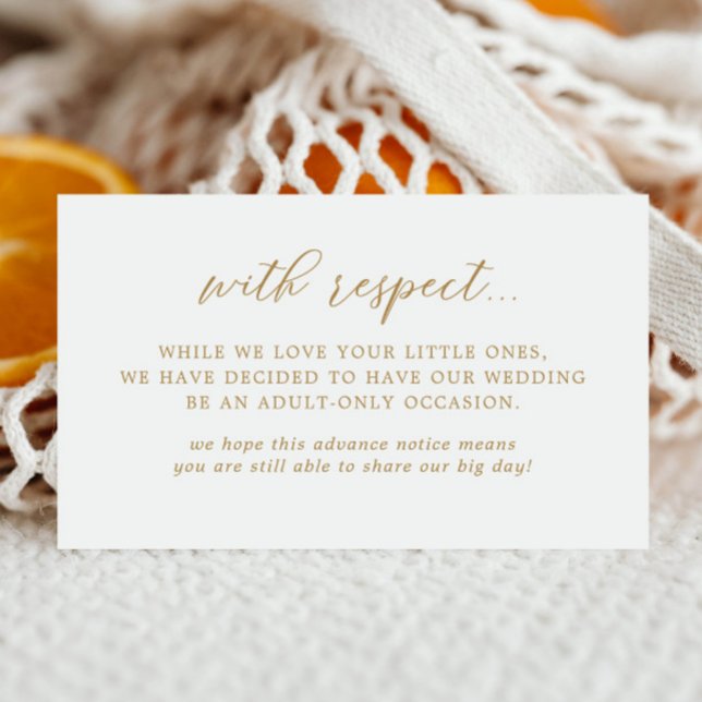 Tarjeta De Recepción Elegante Boda sólo para adultos de oro (Subido por el creador)