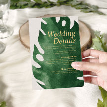 Elegante Boda Tropical Verde Monstera