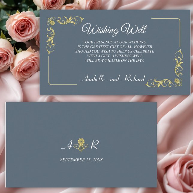 Tarjeta De Recepción Elegante Boda victoriano deseando lo mejor (Subido por el creador)