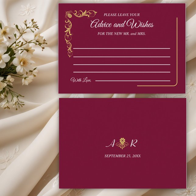 Tarjeta De Recepción Elegante Boda victoriano: deseos y consejos (Subido por el creador)