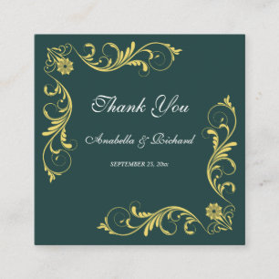 Tarjeta De Recepción Elegante Boda victoriano Gracias