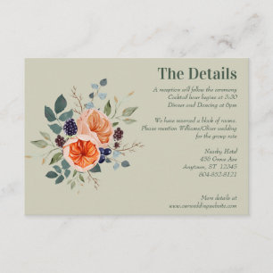 Tarjeta De Recepción Elegante Boho rojo Naranja gris