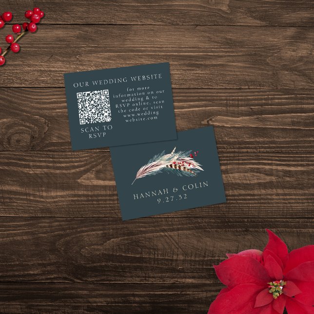 Tarjeta De Recepción Elegante Boho Rústico Pampas & Verde Pino Web QR (Subido por el creador)