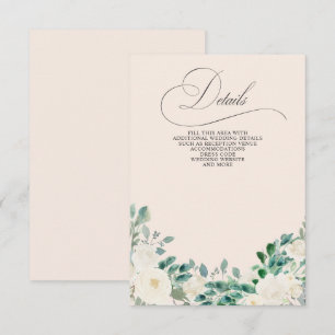 Tarjeta De Recepción Elegante Boho Summer Spring Boda de flores de marf