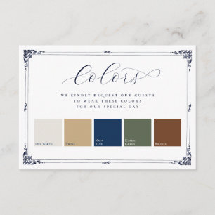 Tarjeta De Recepción Elegante borde vintage 5 colores atuendo de boda 