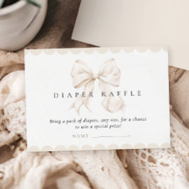 Tarjeta De Recepción Elegante Bow Baby Shower Diaper Raffle