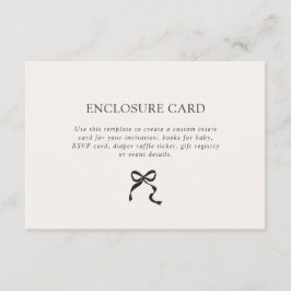 Tarjeta De Recepción Elegante Bow Minimal