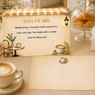 Tarjeta De Recepción Elegante Café Bébé Baby Shower Bistro Francés Beig