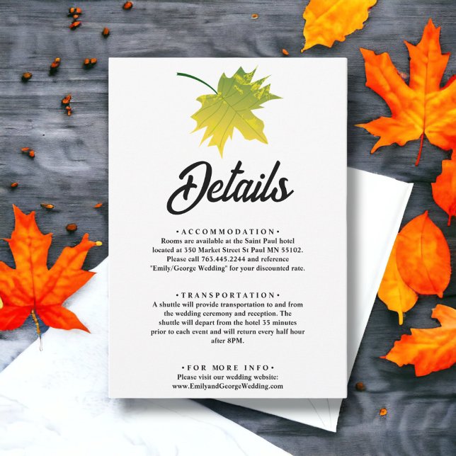 Tarjeta De Recepción Elegante Caída Rústica Sale Boda Floral Otoño (Subido por el creador)