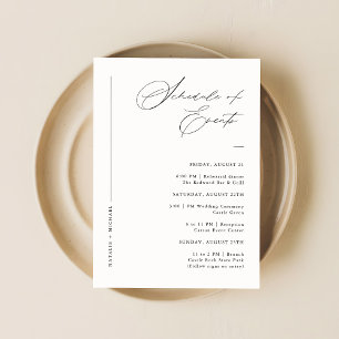 Tarjeta De Recepción Elegante Calendario De Eventos De Fin De Semana De