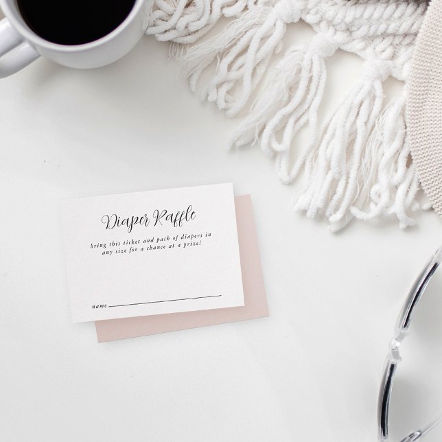 Tarjeta De Recepción Elegante caligrafía Baby Shower Diaper Raffle (Subido por el creador)