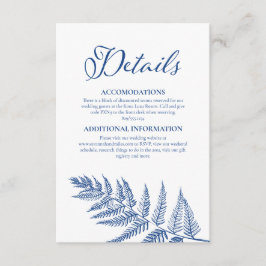 Tarjeta De Recepción Elegante caligrafía Boda blanco y azul de Marsella
