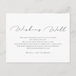 Tarjeta De Recepción Elegante caligrafía Boda Elegante Deseando Bien
