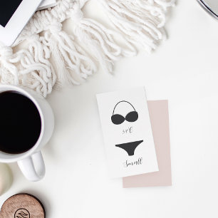 Tarjeta De Recepción Elegante caligrafía Bridal Lingerie Shower