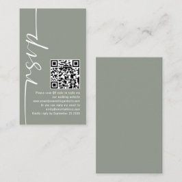 Tarjeta De Recepción Elegante caligrafía Código QR Boda sabia RSVP