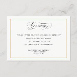 Tarjeta De Recepción Elegante caligrafía de dirección de la ceremonia d