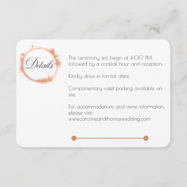 Tarjeta De Recepción Elegante caligrafía de guion de Boda de arcilla de (Anverso)