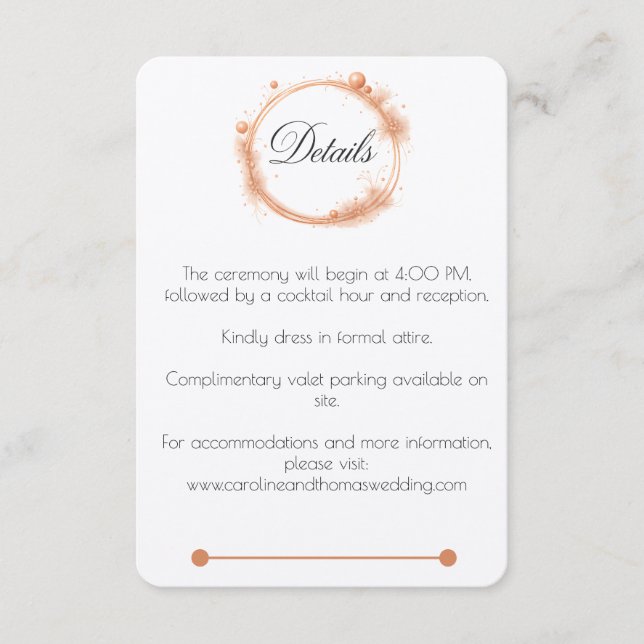 Tarjeta De Recepción Elegante caligrafía de guion de Boda de arcilla de (Anverso)